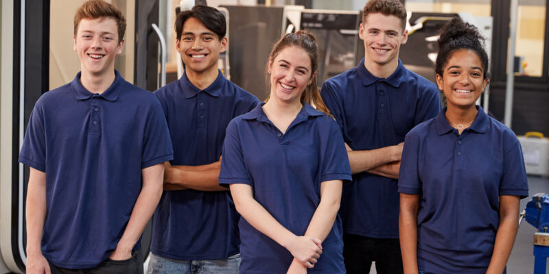 Group of smiling apprentices
